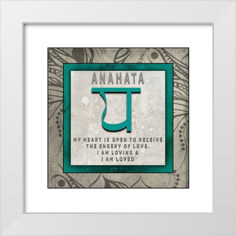 ChakrasYogaTile_Anahata V4 White Modern Wood Framed Art Print by LightBoxJournal