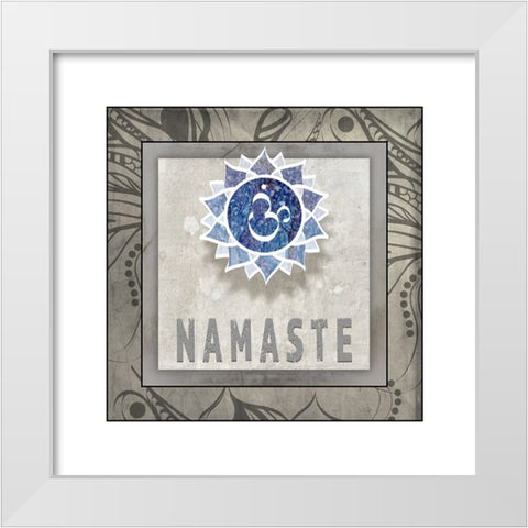 Namaste_Symbol 7_1 White Modern Wood Framed Art Print by LightBoxJournal