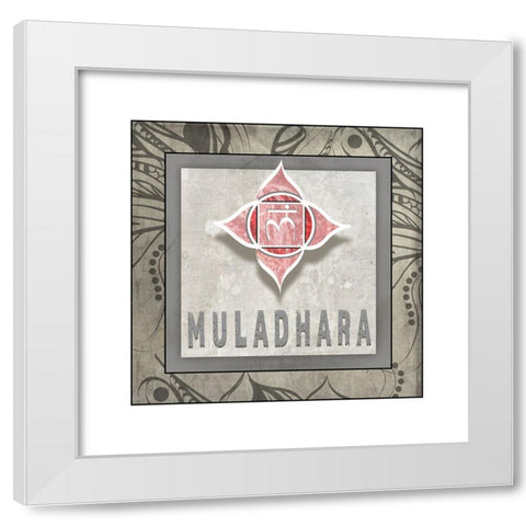 Muladhara_Symbol 7 White Modern Wood Framed Art Print by LightBoxJournal