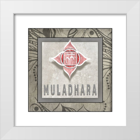 Muladhara_Symbol 7 White Modern Wood Framed Art Print by LightBoxJournal