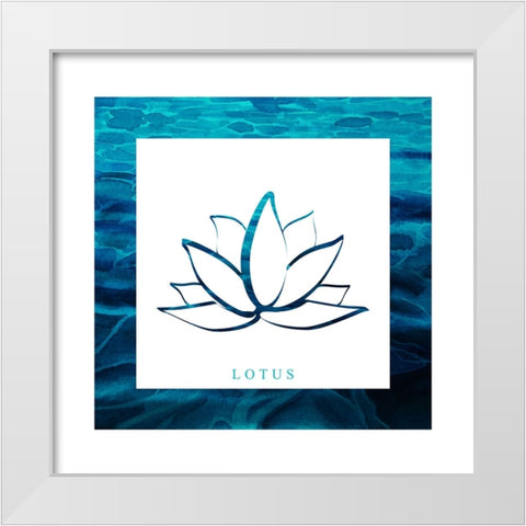 Yoga V1 Lotus White Modern Wood Framed Art Print by LightBoxJournal