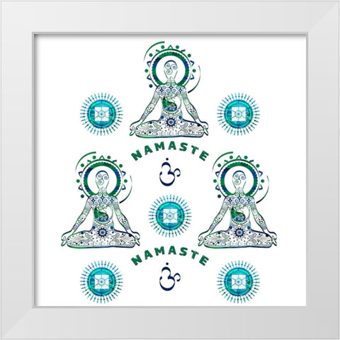 YogaPattern3 White Modern Wood Framed Art Print by LightBoxJournal