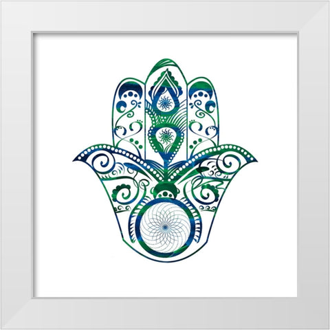 YogaSymbol V1 White Modern Wood Framed Art Print by LightBoxJournal