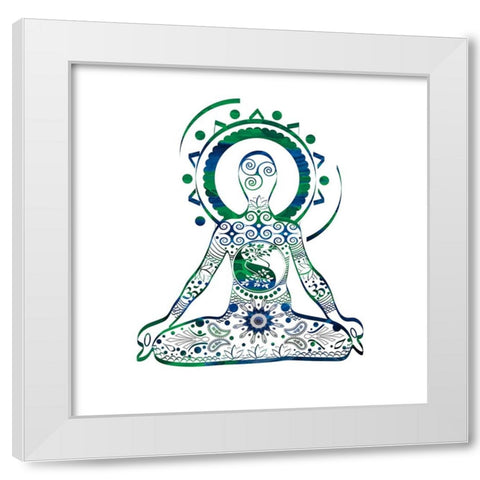 YogaSymbol V2 White Modern Wood Framed Art Print by LightBoxJournal