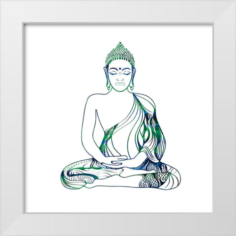 YogaSymbol V3 White Modern Wood Framed Art Print by LightBoxJournal