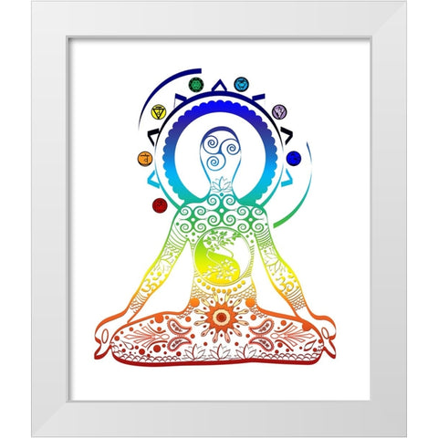YogaV1 3 White Modern Wood Framed Art Print by LightBoxJournal