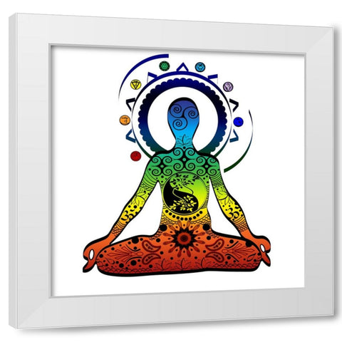 YogaV5 White Modern Wood Framed Art Print by LightBoxJournal