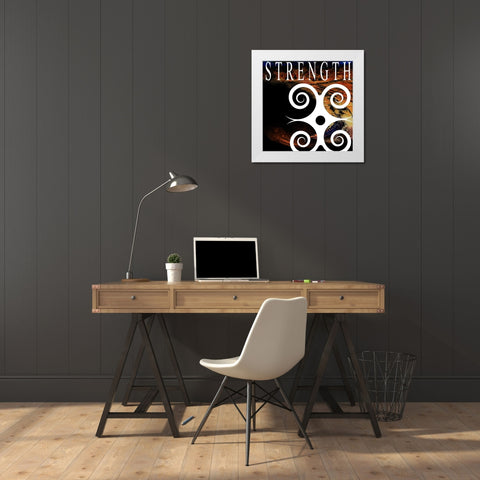 YogaVibes V3 White Modern Wood Framed Art Print by LightBoxJournal