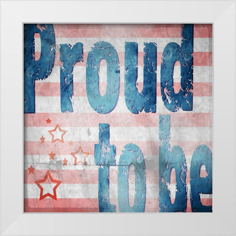American Born Free Sign Collection 3 White Modern Wood Framed Art Print by LightBoxJournal
