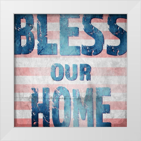 American Born Free Sign Collection 4 White Modern Wood Framed Art Print by LightBoxJournal