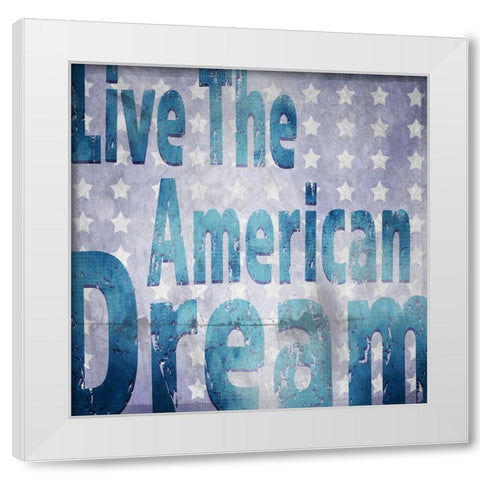 American Born Free Sign Collection V1 White Modern Wood Framed Art Print by LightBoxJournal