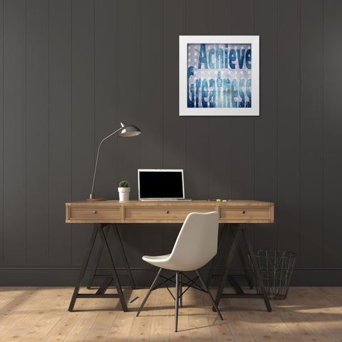 American Born Free Sign Collection V2 White Modern Wood Framed Art Print by LightBoxJournal