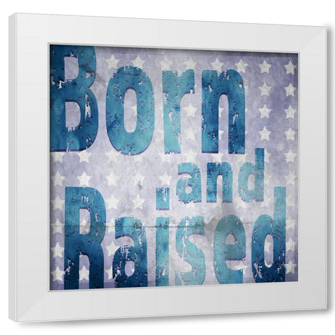 American Born Free Sign Collection V3 White Modern Wood Framed Art Print by LightBoxJournal