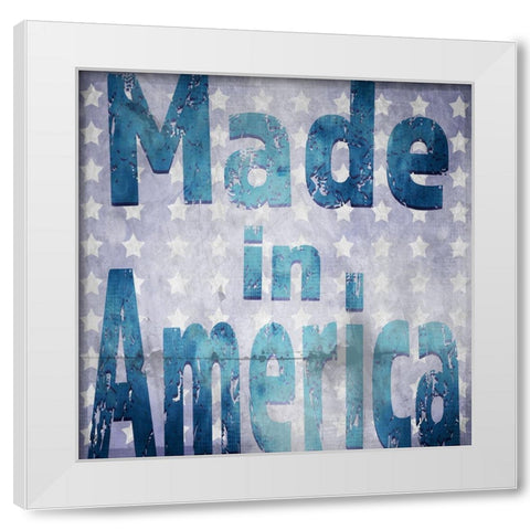 American Born Free Sign Collection V4 White Modern Wood Framed Art Print by LightBoxJournal
