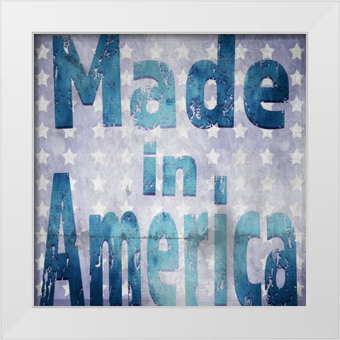 American Born Free Sign Collection V4 White Modern Wood Framed Art Print by LightBoxJournal