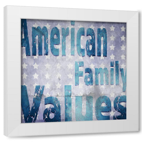 American Born Free Sign Collection V5 White Modern Wood Framed Art Print by LightBoxJournal