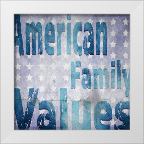American Born Free Sign Collection V5 White Modern Wood Framed Art Print by LightBoxJournal