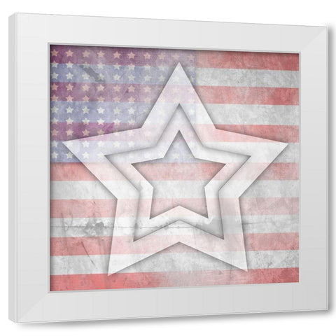 American Born Free Sign Collection V10 White Modern Wood Framed Art Print by LightBoxJournal