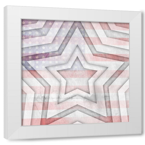 American Born Free Sign Collection V11 White Modern Wood Framed Art Print by LightBoxJournal