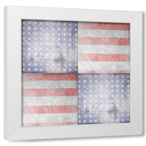 American Born Free Sign Collection V12 White Modern Wood Framed Art Print by LightBoxJournal
