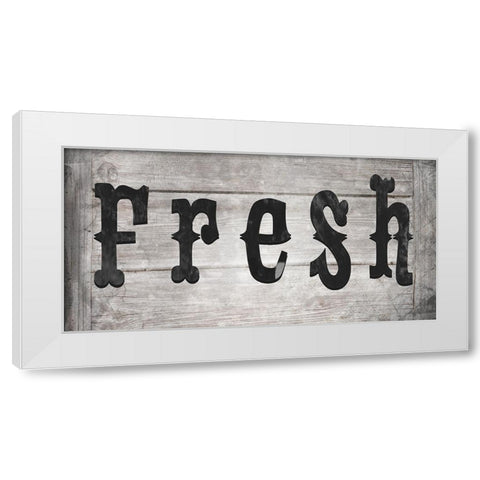 FarmFreshFarmSign V3 White Modern Wood Framed Art Print by LightBoxJournal