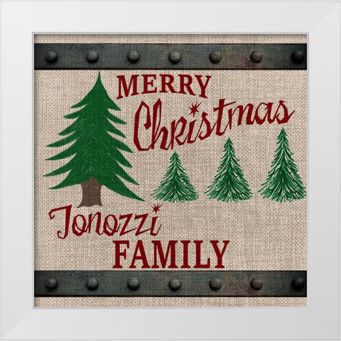 Personalized Christmas Sign V3 White Modern Wood Framed Art Print by LightBoxJournal