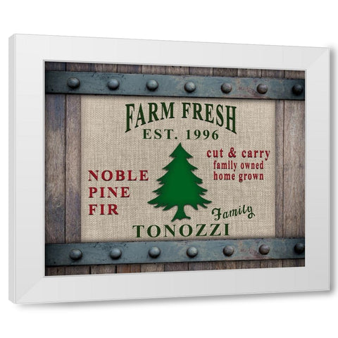 Personalized Christmas Sign V10 White Modern Wood Framed Art Print by LightBoxJournal
