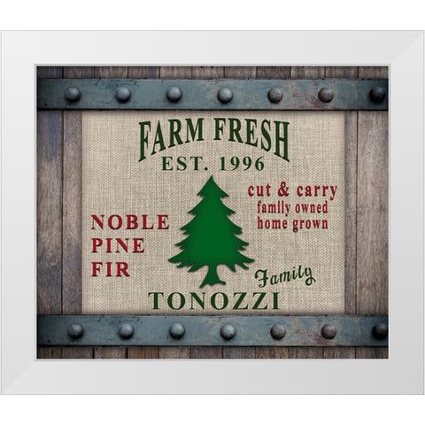 Personalized Christmas Sign V10 White Modern Wood Framed Art Print by LightBoxJournal