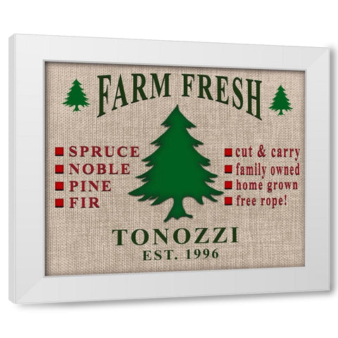 Personalized Christmas Sign V11 White Modern Wood Framed Art Print by LightBoxJournal
