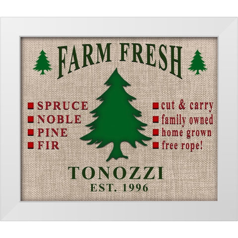 Personalized Christmas Sign V11 White Modern Wood Framed Art Print by LightBoxJournal