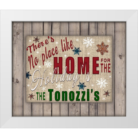 Personalized Christmas Sign V12 White Modern Wood Framed Art Print by LightBoxJournal