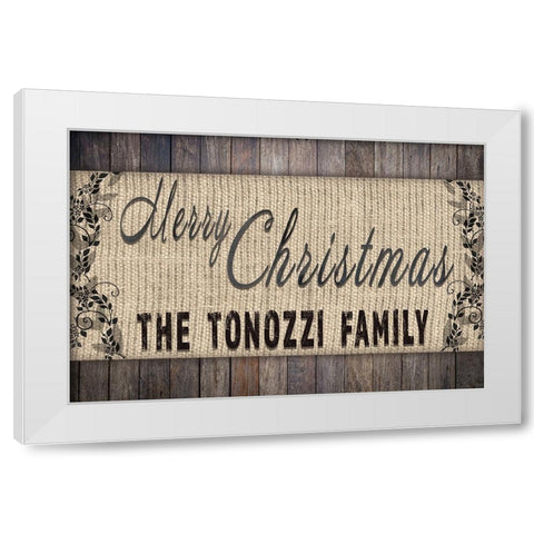 Personalized Christmas Sign V13 White Modern Wood Framed Art Print by LightBoxJournal