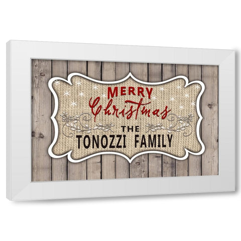 Personalized Christmas Sign V14 White Modern Wood Framed Art Print by LightBoxJournal