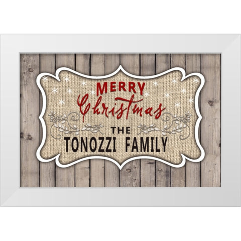 Personalized Christmas Sign V14 White Modern Wood Framed Art Print by LightBoxJournal