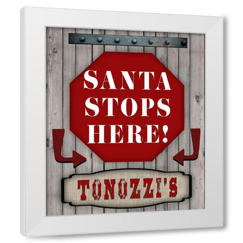 Personalized Christmas Sign V15 White Modern Wood Framed Art Print by LightBoxJournal