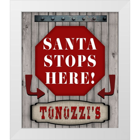 Personalized Christmas Sign V15 White Modern Wood Framed Art Print by LightBoxJournal