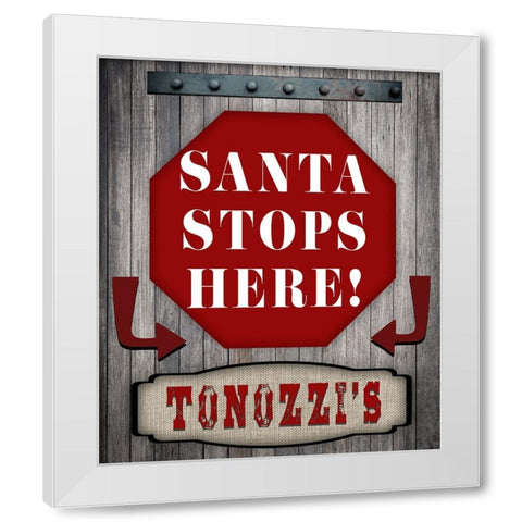 Personalized Christmas Sign V16 White Modern Wood Framed Art Print by LightBoxJournal