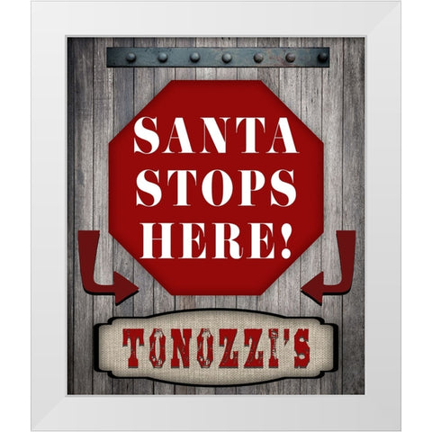 Personalized Christmas Sign V16 White Modern Wood Framed Art Print by LightBoxJournal