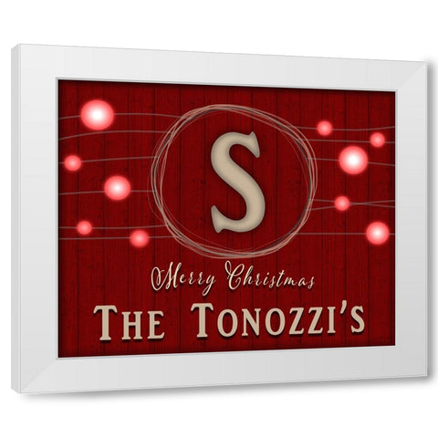 Personalized Christmas Sign V35 V2 White Modern Wood Framed Art Print by LightBoxJournal