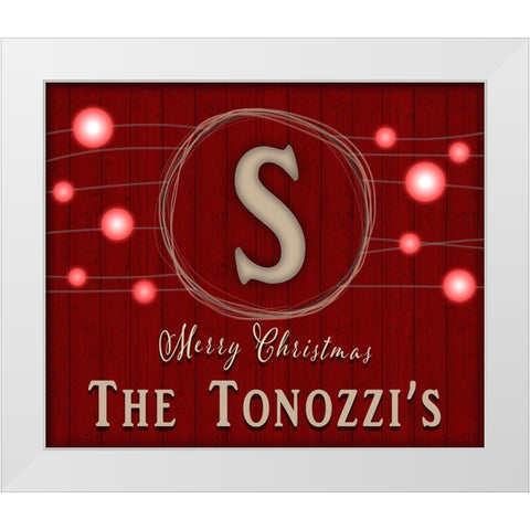 Personalized Christmas Sign V35 V2 White Modern Wood Framed Art Print by LightBoxJournal