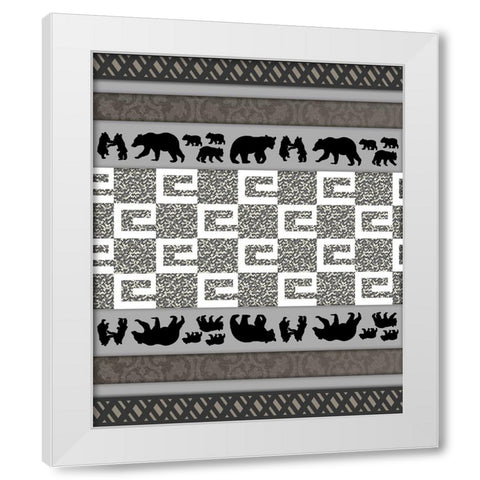 Bear_SurfacePattern V1 9 White Modern Wood Framed Art Print by LightBoxJournal