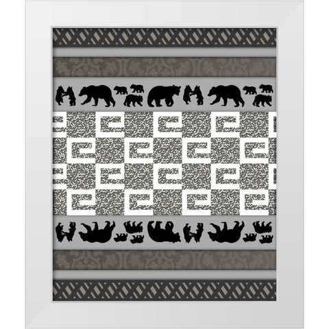 Bear_SurfacePattern V1 9 White Modern Wood Framed Art Print by LightBoxJournal