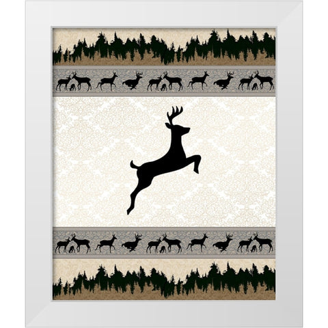 Deer_SurfacePattern V1 9 White Modern Wood Framed Art Print by LightBoxJournal