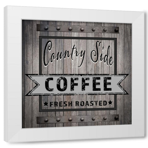 Coffee Signs V1 White Modern Wood Framed Art Print by LightBoxJournal
