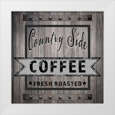 Coffee Signs V1 White Modern Wood Framed Art Print by LightBoxJournal