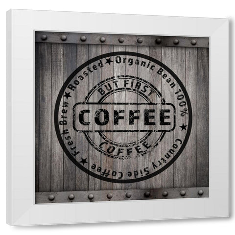 Coffee Signs V2 White Modern Wood Framed Art Print by LightBoxJournal