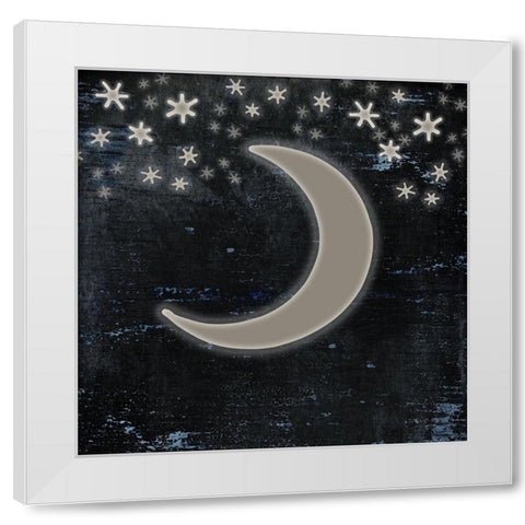 Good Night Moose2 Surface Pattern 6 White Modern Wood Framed Art Print by LightBoxJournal