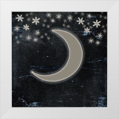Good Night Moose2 Surface Pattern 6 White Modern Wood Framed Art Print by LightBoxJournal
