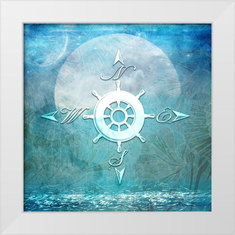 Sailor Away_Compass White Modern Wood Framed Art Print by LightBoxJournal