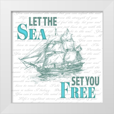 Sailor Away_Sign 1 White Modern Wood Framed Art Print by LightBoxJournal